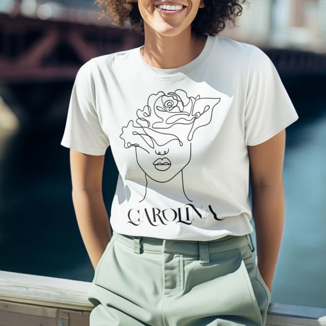 Camiseta Arte de Linha Simples Moderna, Boho Chic (Criador carregado)