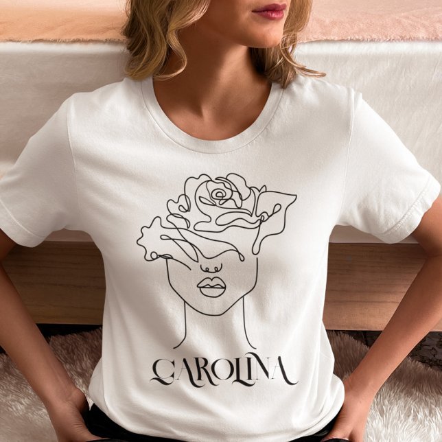 Camiseta Arte de Linha Simples Moderna, Boho Chic (Criador carregado)