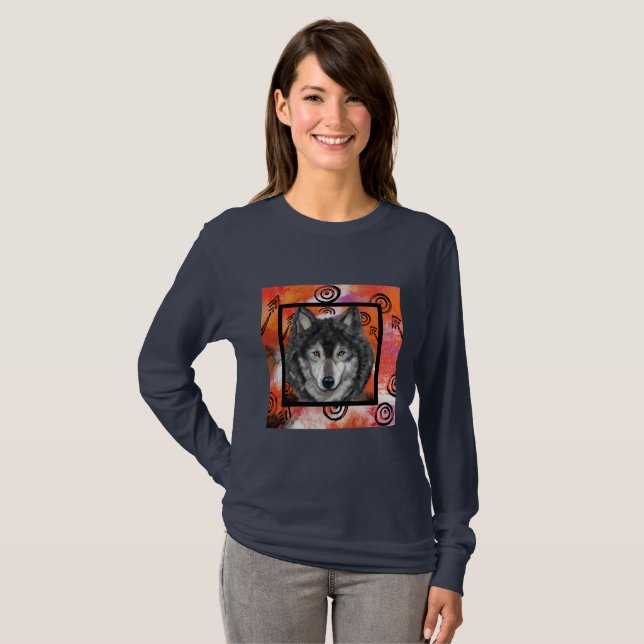 Camiseta Arte de Lobo (Frente Completa)