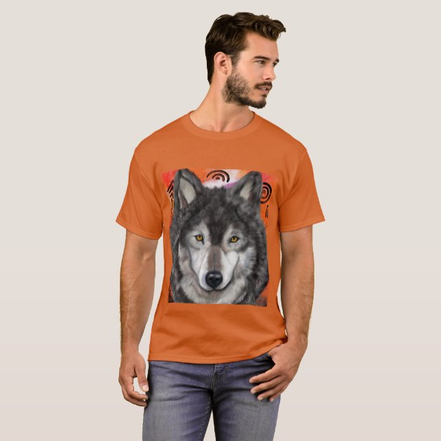 Camiseta Arte de Lobo (Frente Completa)