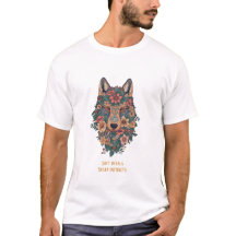 Arte de Lobo Floral Psicoativo Boho