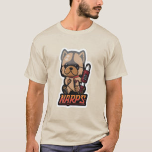 Camiseta Arte de Logo de NARPS de Pastor Alemão Kawaii de F