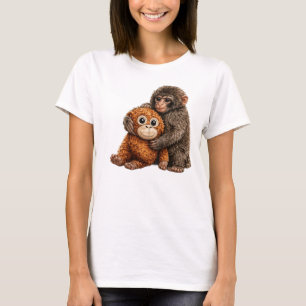 Camiseta Arte de Macaco Adorável PNG