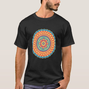 Camiseta Arte de Mandala de Flores Meditação para Paz e Iog