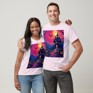 Camiseta Arte de Mansão Assombrada de Halloween Spooky