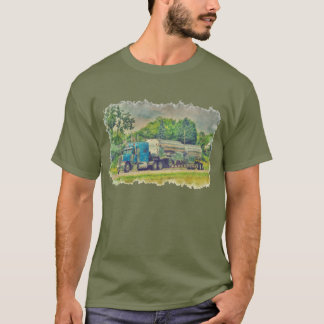 Camiseta Arte de Maquinista de Caminhão de Cistern Azul