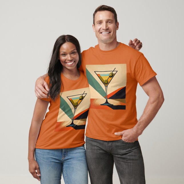 Camiseta Arte de Martini com Bloco de Cores Modernista de M (Unissex)
