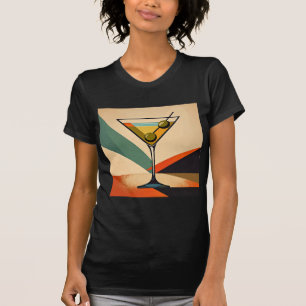 Camiseta Arte de Martini com Bloco de Cores Modernista de M