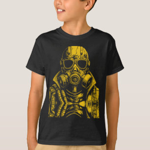 Camiseta Arte de Máscara de Gás Pós-Apocalíptica