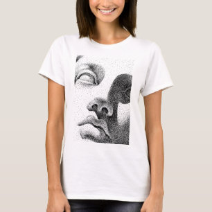 Camiseta Arte de Matriz de Pontos: Face de Mármore Clássica