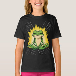 Camiseta Arte de Meditação do Sapo Zen Super Saiyan Glow