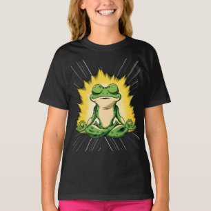 Camiseta Arte de Meditação do Sapo Zen Super Saiyan Glow