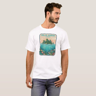 Camiseta Arte de mergulho no recife de coral vintage Raja A