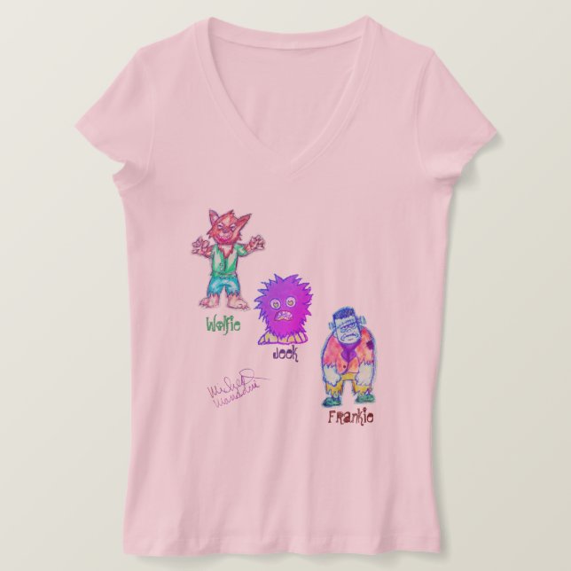 Camiseta Arte de Micheal Monsters T-shirt (Frente do Design)