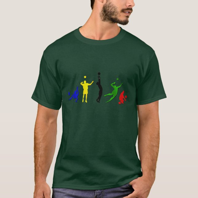 Camiseta Arte de Mintonette da equipe do voleibol dos (Frente)