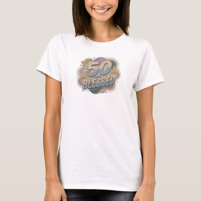 Camiseta Arte de Moda 2D Edgy 50 E ABENÇOADO (Frente)