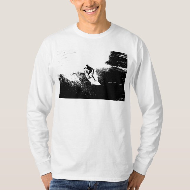 Camiseta Arte de Modelo para-Pop de Tendência de Surfista E (Frente)