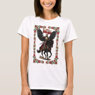 Camiseta Arte de Moldura Folclórica do Hussardo Polonês
