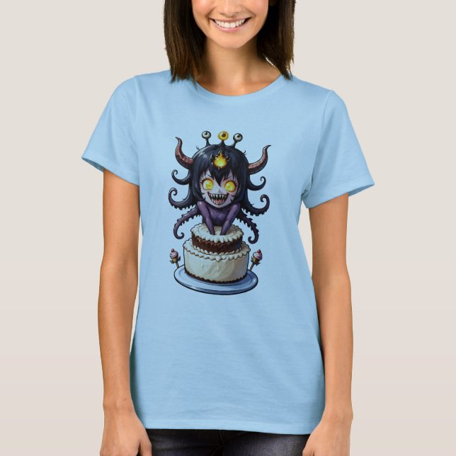 Camiseta Arte De Monstro De Eldritch, Cuja Gelada É Preguiç (Frente)