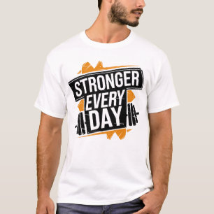 Camiseta Arte de Motivação para Progresso de Aptidão Física