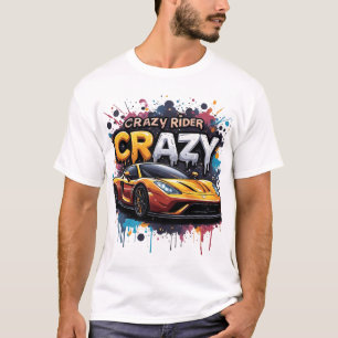 Camiseta Arte de Motocicleta Grafite Urbano Piloto Louco