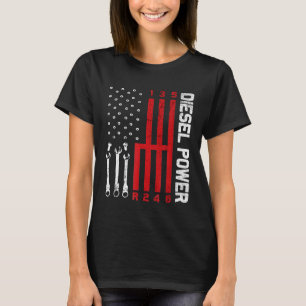 Camiseta Arte de mudança mecânica a diesel Arrasto de bande