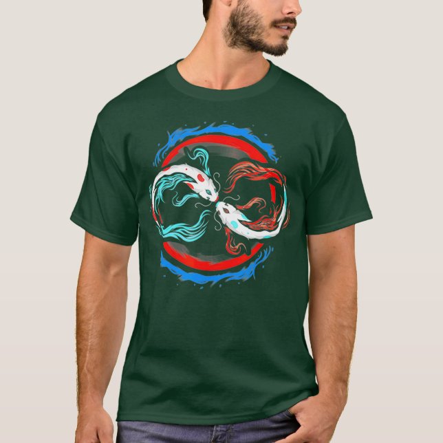 Camiseta Arte De Nishikigoi Pond Fish Infinity Japonês (Frente)