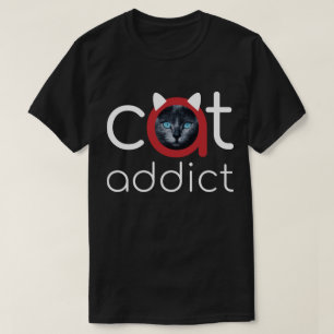 Camiseta Arte de Olhos Azuis Vermelhos Brancos Viciados em