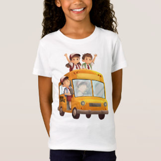 Camiseta Arte de Ônibus de Volta à Escola de Crianças Fofas