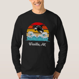 Camiseta Arte de Orca Baleia Assassina Angustiada Vintage W