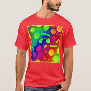 Camiseta Arte de Padrão Colorida de Neon Fruta