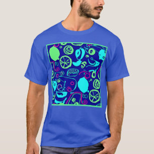 Camiseta Arte de Padrão do Neon Fruta