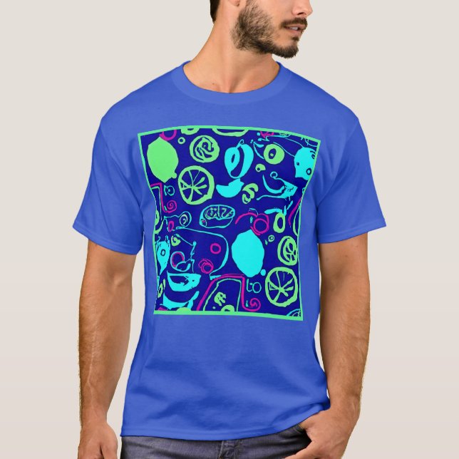 Camiseta Arte de Padrão do Neon Fruta (Frente)