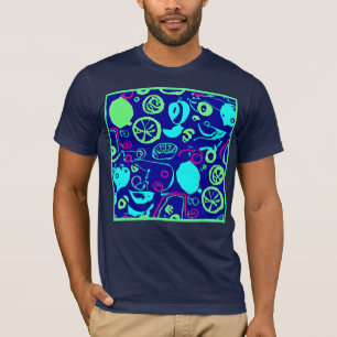 Camiseta Arte de Padrão do Neon Fruta
