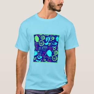 Camiseta Arte de Padrão do Neon Fruta