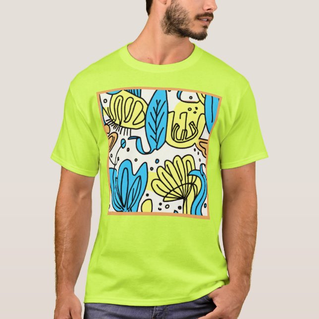 Camiseta Arte de Padrões simples do oceano (Frente)