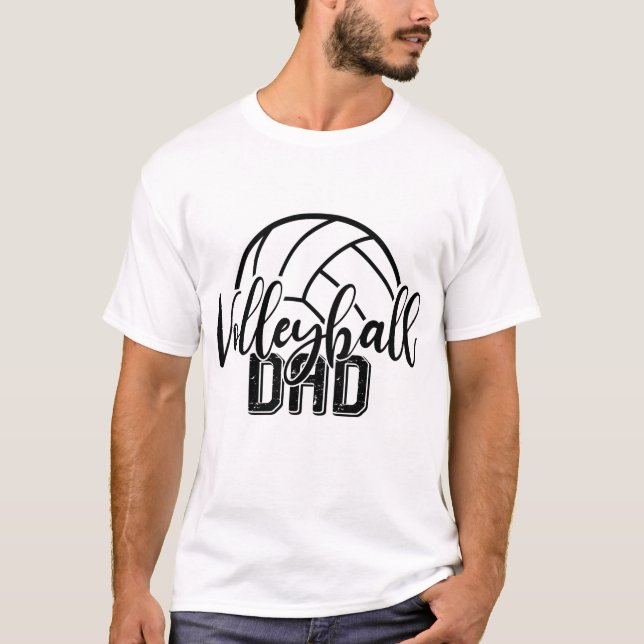 Camiseta Arte de Pai de vôlei legal (Frente)