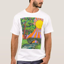 Arte de paisagem de bosque ribeirinho
