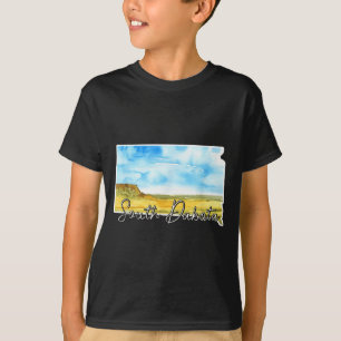 Camiseta Arte de paisagem em aquarela de Dakota do Sul para
