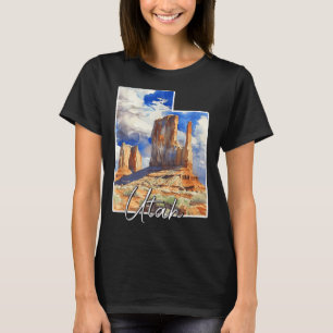Camiseta Arte de paisagem em aquarela de Utah para amantes 