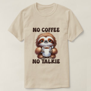 Camiseta Arte de palavra de café engraçada unissex preguiça