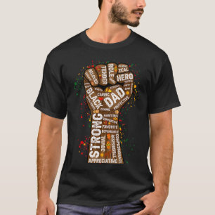 Camiseta Arte de palavra de punho de melanina preto Rei Afr