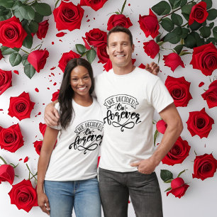 Camiseta Arte de palavra para sempre fofa festa de noivado