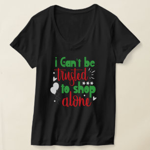 Camiseta Arte de palavras de compras engraçadas 