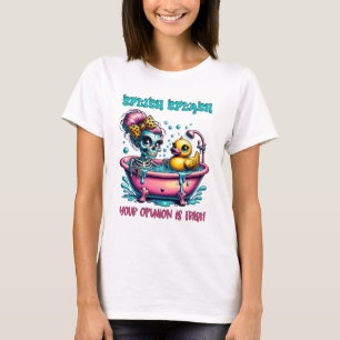 Camiseta Arte de palavras de esqueleto engraçado