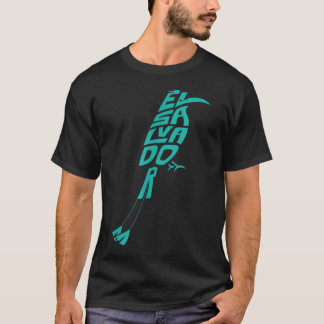 Camiseta Arte de Palavras de Pássaro Motmot de El Salvador