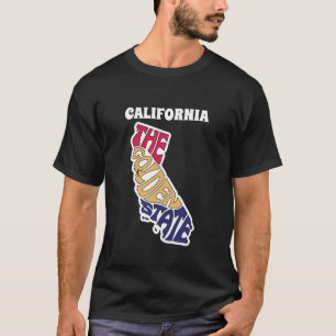 Camiseta Arte de Palavras do Apelido do Estado da Califórni