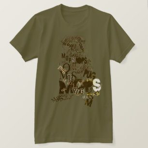 Camiseta Arte de palavras Pug cores verdes