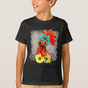 Camiseta Arte de Palavras Senhora Frango Louca Divertida