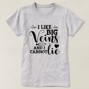 Camiseta Arte de palavras veias de Enfermeira engraçada